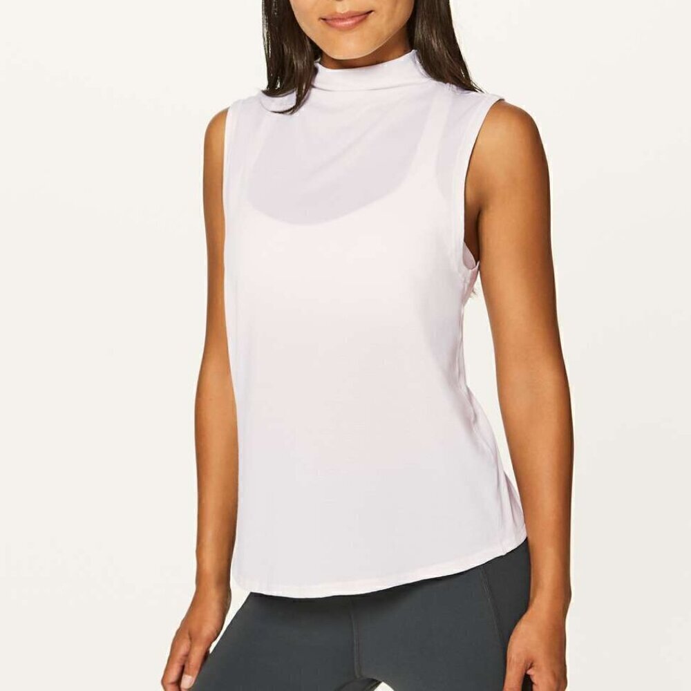 NWT Lululemon Twist & Reach Mock Neck Tank - 12 Heathered White